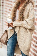 Load image into Gallery viewer, Buffy Faux Fur Cable Knit Cardigan
