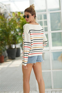 Loose Striped Round Neck Sweater