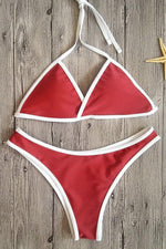Load image into Gallery viewer, Pure Color Spaghetti Strap Bikini Set
