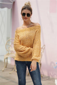 Solid Color Long-Sleeve Sweater