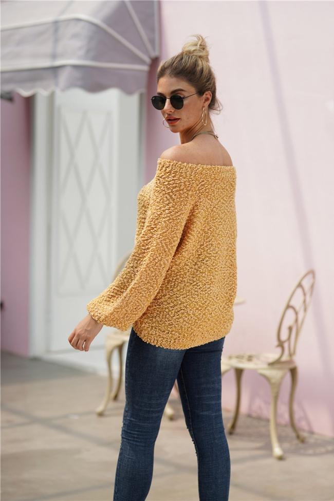 Solid Color Long-Sleeve Sweater