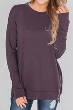 Load image into Gallery viewer, Loose Round Neck Long Sleeve Zip Top
