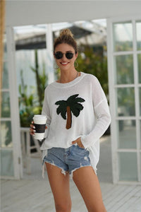 Coconut Palm Drop Shoulder Sweater