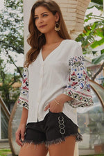 Load image into Gallery viewer, Ethnic Three Quarter Length Sleeve T-Shirt

