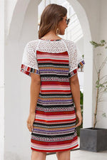 Load image into Gallery viewer, Bohemian Striped Lace Dress

