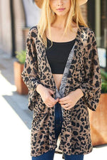 Load image into Gallery viewer, Leopard Three Quarter Length Sleeve Coat
