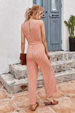 Load image into Gallery viewer, Striped Belt Jumpsuit
