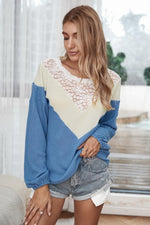 Load image into Gallery viewer, Patchwork Lace Collar Sweater
