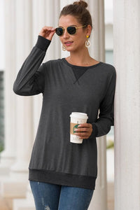 Round Neck Casual Long Sleeve T-Shirt