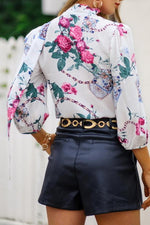 Load image into Gallery viewer, Streetwear Floral V Neck Loose Blouse
