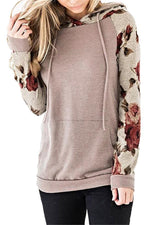 Load image into Gallery viewer, Autumn Floral Drawstring Hoodie
