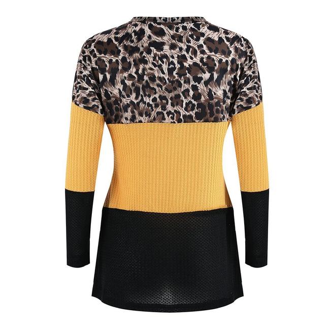 Leopard Color Block Loose Sweater