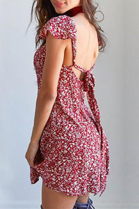 Chic Back Hollow Out Floral Dress