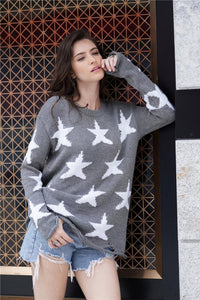 Round Neck Star Loose Sweater
