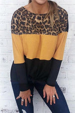 Load image into Gallery viewer, Leopard Color Block Loose Sweater
