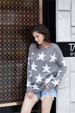 Load image into Gallery viewer, Round Neck Star Loose Sweater
