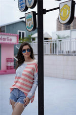 Load image into Gallery viewer, Striped Low High Loose Sweater
