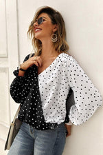Load image into Gallery viewer, Polka Dot Long Sleeve Blouse
