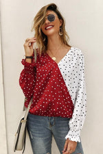 Load image into Gallery viewer, Polka Dot Long Sleeve Blouse
