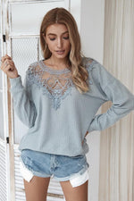 Load image into Gallery viewer, Stitching Lace Sweater
