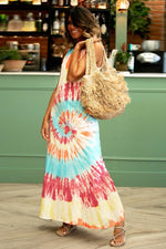 Load image into Gallery viewer, Tie-Dyed Printed Casual Vest Dress
