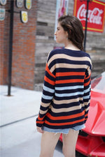 Load image into Gallery viewer, Striped Drop Shoulder Sweater
