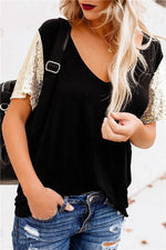 Load image into Gallery viewer, Leisure V-Neck Sequin Tee
