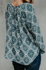 Load image into Gallery viewer, Printed Chiffon V-Neck Long-Sleeved Shirt
