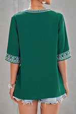 Load image into Gallery viewer, V-Neck Ethnic Style Embroidered Lace Blouse
