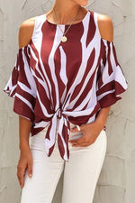 Load image into Gallery viewer, Round Neck Strapless Vertical Striped Top
