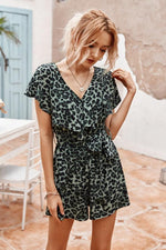 Load image into Gallery viewer, Leopards Ruffled Romper
