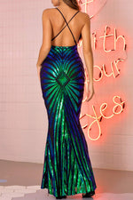 Load image into Gallery viewer, Green Backless Formal Gown Evening Dress
