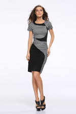 Load image into Gallery viewer, Black And White Checked Bodycon Dress

