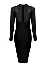 Load image into Gallery viewer, Black Cut Out Bandage Dress With Long Sleeves
