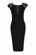Load image into Gallery viewer, Black Cut Out Cap Sleeves Short Bandage Prom Dress
