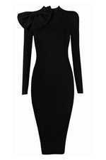Load image into Gallery viewer, Dark Green High Neck Bodycon Dress With Long Sleeves
