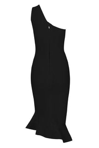 Black One-Shoulder Mermaid Bandage Party Dress