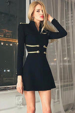 Load image into Gallery viewer, Black Sexy Bandage  Sexy Cocktail Dress With Long Sleeves
