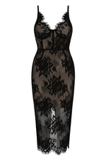 Load image into Gallery viewer, Black Sexy Lace Dress Spaghetti Straps Bodycon Party Dress
