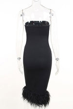 Load image into Gallery viewer, Black Strapless Bodycon Cocktail Party Dresses
