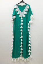 Load image into Gallery viewer, Casual Tassel Blue Maxi Dress
