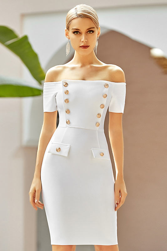 Off-The-Shoulder Bandage Homecoming Party Dress