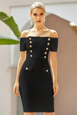Load image into Gallery viewer, Off-The-Shoulder Bandage Homecoming Party Dress
