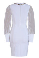 Load image into Gallery viewer, Chic White Long Sleeve Party Homecoming Dress
