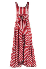 Load image into Gallery viewer, Chic Red Stripe Sleeveless Maxi Dress
