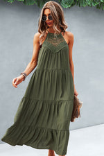 Load image into Gallery viewer, Chic Sleeveless Solid Color Stitching A-Line Mid-length Dress

