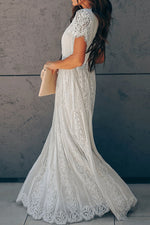 Load image into Gallery viewer, White Chic V-neck Lace Long Dress
