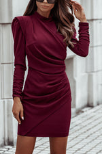 Load image into Gallery viewer, Ruched Long Sleeve Bodycon Mini Dress
