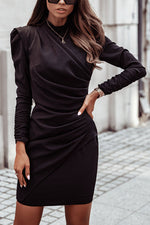 Load image into Gallery viewer, Ruched Long Sleeve Bodycon Mini Dress
