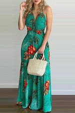 Load image into Gallery viewer, Floral Print Backless Slip Maxi Dress
